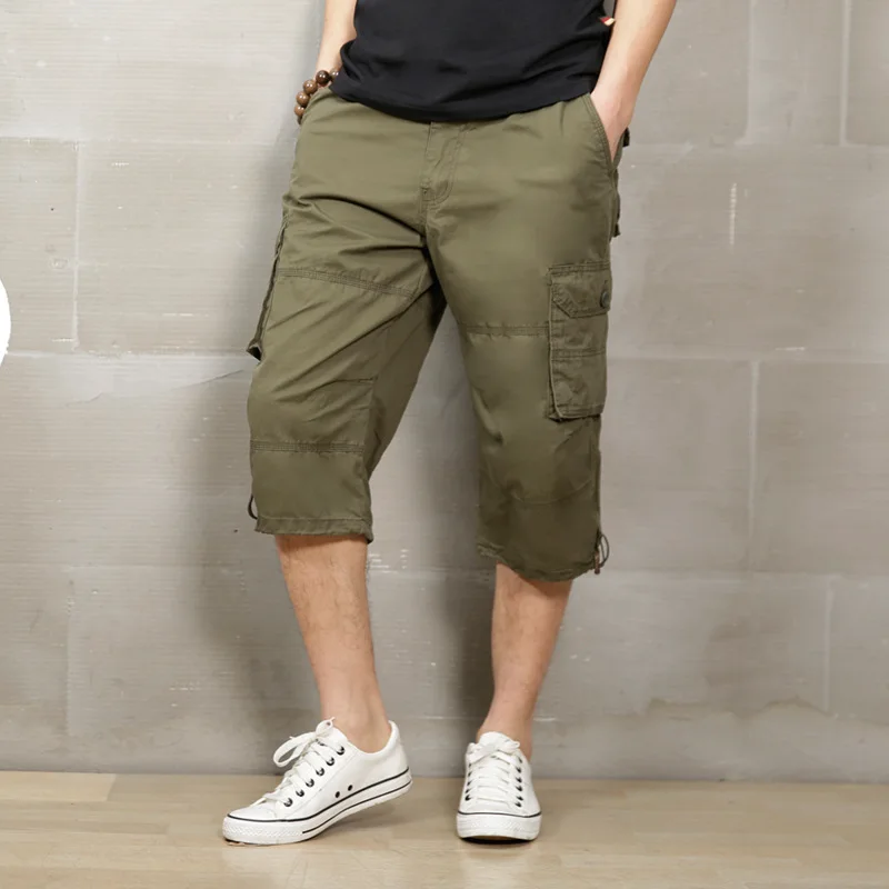 Новые мужские камуфляжные укороченные брюки летние дизайнерские мульти-карманные Чистый хлопок для мужчин повседневные укороченные брюки мужские размера плюс брюки AF1505