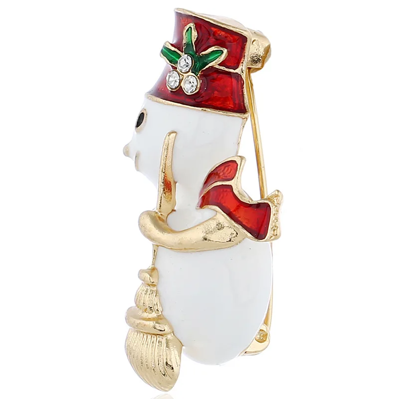 1pcs Christmas New Year Snowman Brooch Corsage Gifts Banquet Pins Decorations Badge