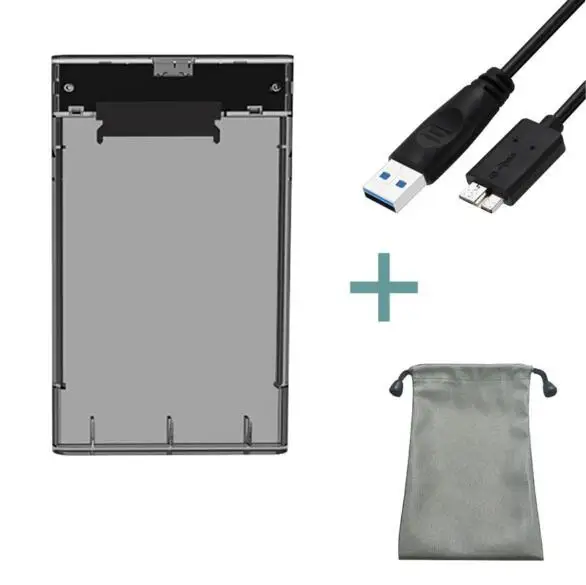 CHIPAL HDD корпус 2,5 дюймов SATA на USB 3,0 SSD адаптер Коробка для жесткого диска для samsung Seagate SSD 1 ТБ 2 ТБ внешний HDD Чехол - Цвет: With Cable Bag