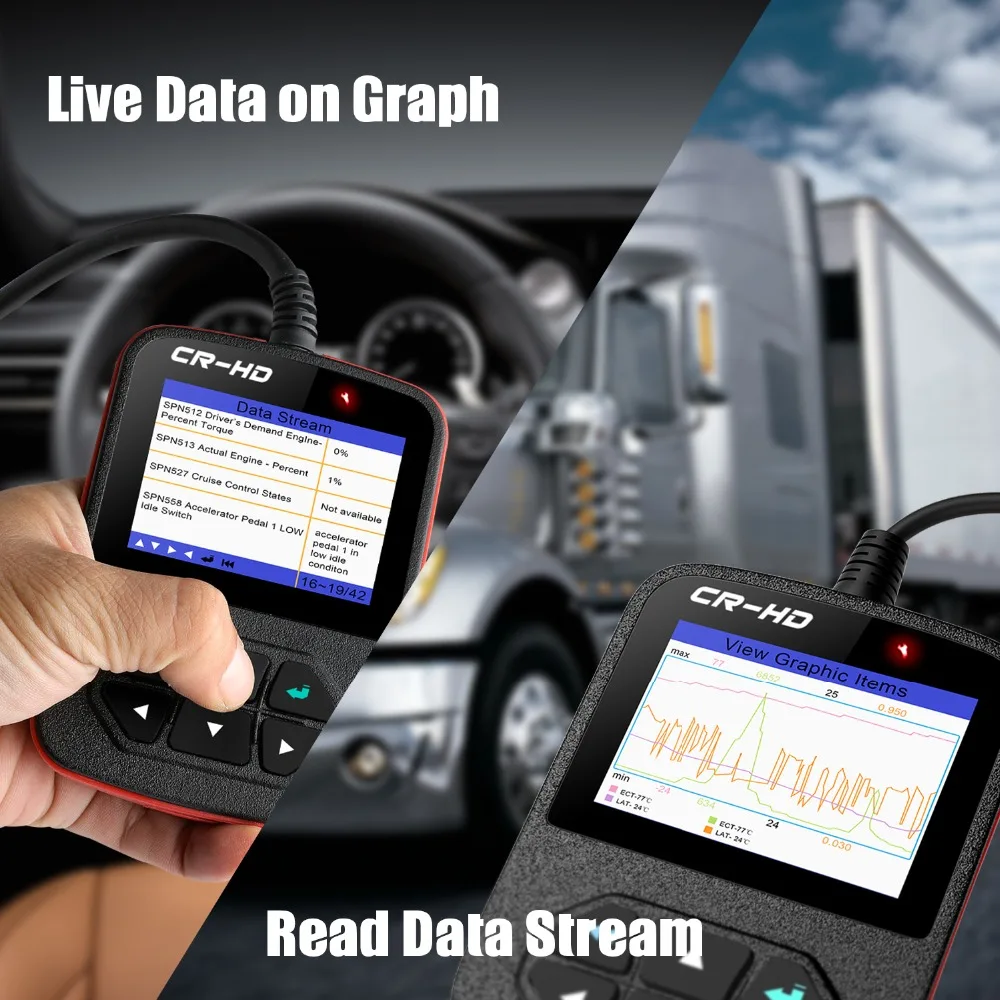 Устройство чтения кода LAUNCH CReader HD плюс Heavy Duty Truck OBD2 диагностический считыватель