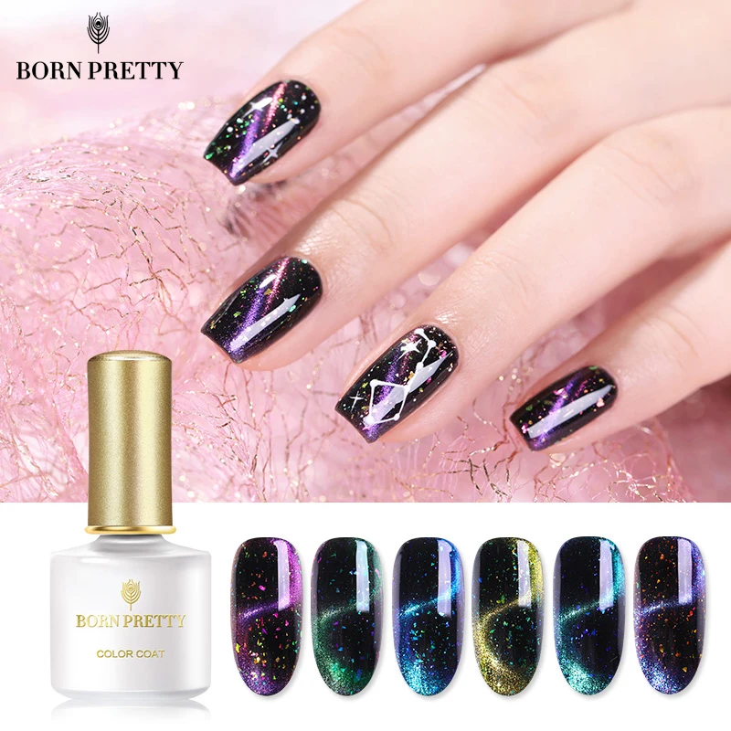 Магнитный Гель-лак BORN PRETTY для ногтей 6 мл Блестящие Блестки фиолетового цвета