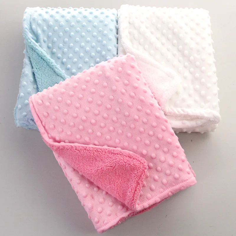 

Baby Blanket & Swaddling Newborn Thermal Soft Fleece Blanket Solid Bedding Set Cotton Quilt Candy Color Sleeping Bed Supplies