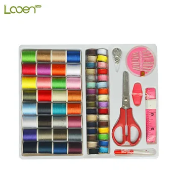 

High Quality Multicolor Sewing Threads Sets (64 volumes) + Scissors + Ruler + Needle Box Stainless steel Cylinder Needle Sets