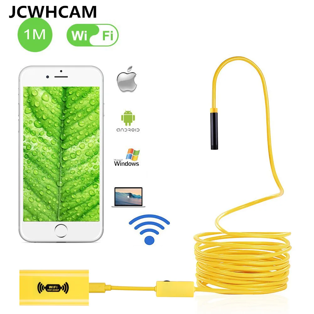 

JCWHCAM WIFI Endoscope mini camera 1200p HD Snake Borescope Camera 2MP Android IOS Wirless Endoscopy Rigid 2M 5M 7M 10M