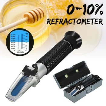 

Handheld sodium chloride Salinity 0-10% Mariculture Salinometer Refractometer aquarium Salt food Salinity Test Tool