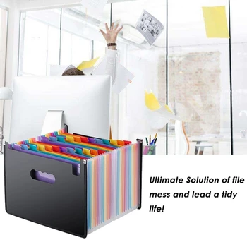 

Portable Rainbow Folder Office File Bag Large Capacity Student Test Paper Clip Expanding A4 Folder