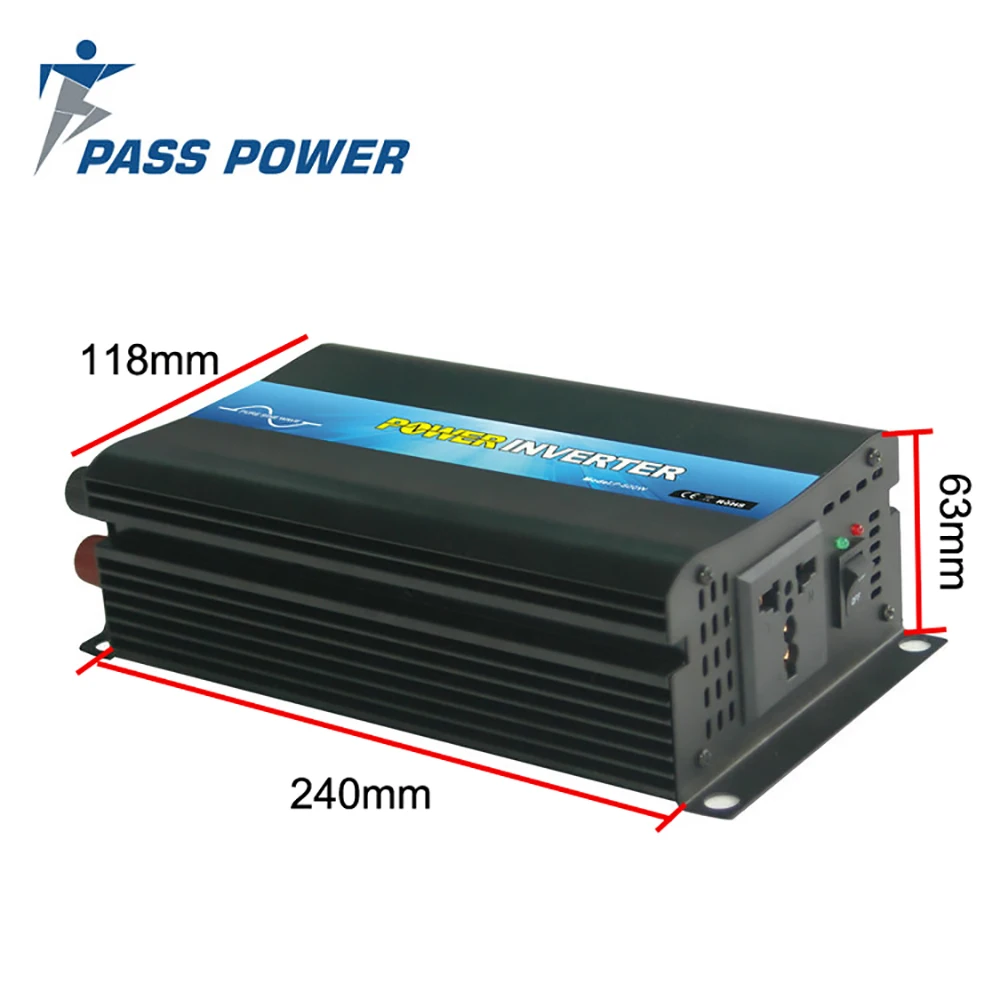 

Free Shipping to Worldwide Off Grid Single Phrase 24V 48V DC 110V 220V AC Pure Sine Wave Solar Power 600 W 12V Inverter for Car