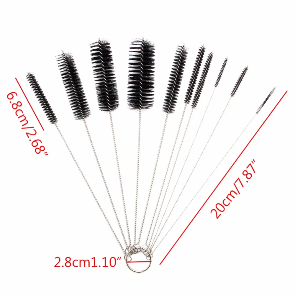 10Pcs Household Bottle Tube Cleaning Brush Set Home Kitchen Clean Tool