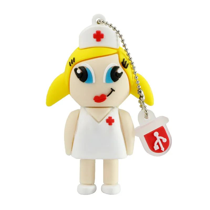 Usb флеш-накопитель, флеш-накопитель, зубная флешка, 16 ГБ, 8 ГБ, 4 Гб, мультфильм, медсестры, доктор, зубная память, Usb 2,0, флеш-накопитель, подарок - Цвет: Nurse