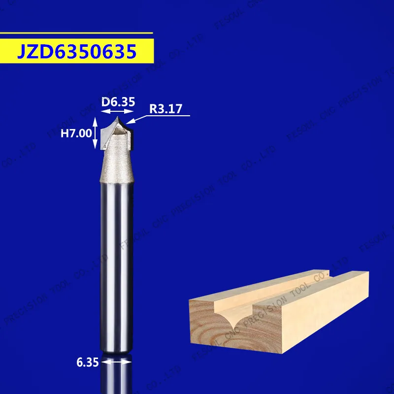 1 шт.-6,35 мм и 12,7 мм хвостовик, твердый карбид cnc деревообрабатывающий вставной маршрутизатор бит, 3D Тонкий носик фрезерный станок