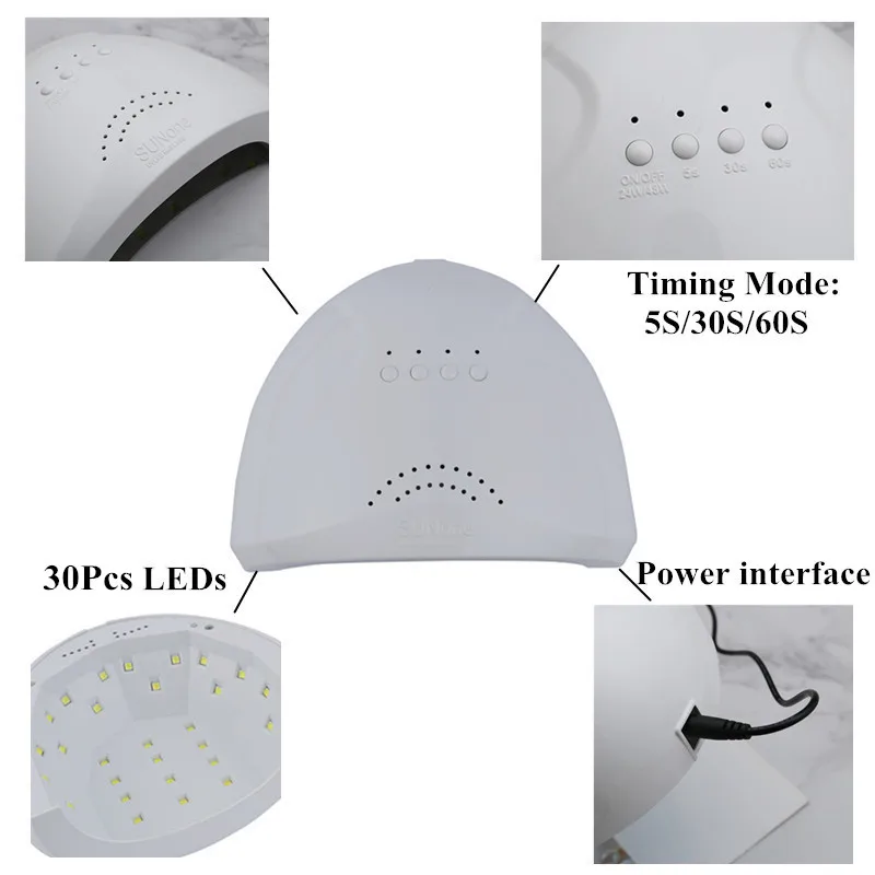 Лампы для ногтей, УФ-лампа для сушки ногтей, СВЕТОДИОДНЫЙ УФ-светильник 24/W48W SUNONE, УФ-лампа для маникюра, гель-сушка для отверждения ногтей