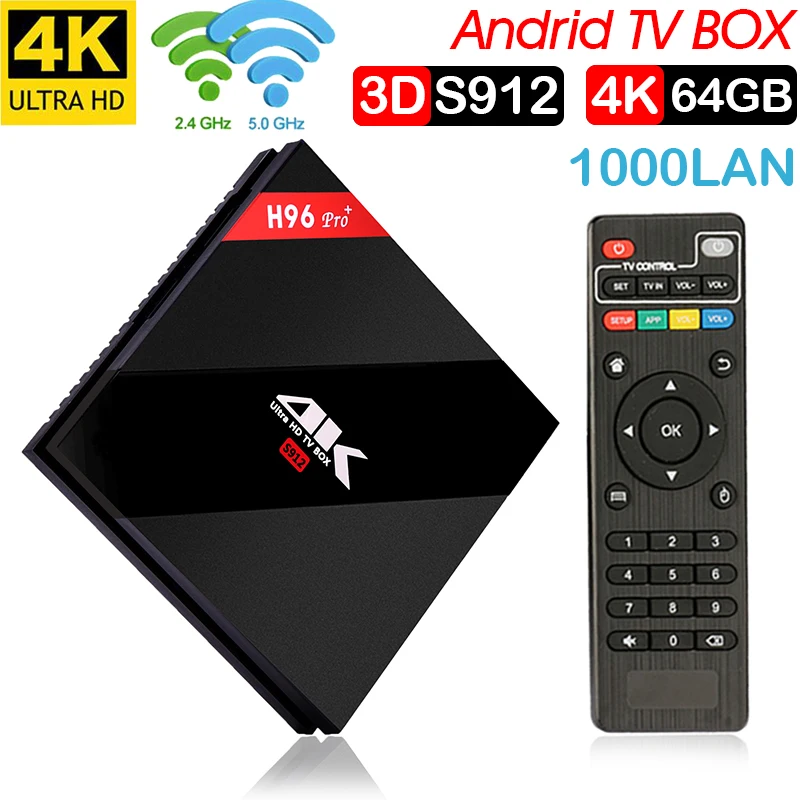 

Xinways H96 Pro + Android 7,1 TV caja 3G/32G Amlogic S912 Octa Core 64Bit 2,4g/ 5G Wifi 4 K BT4.1 HD Media Player Set Top Box