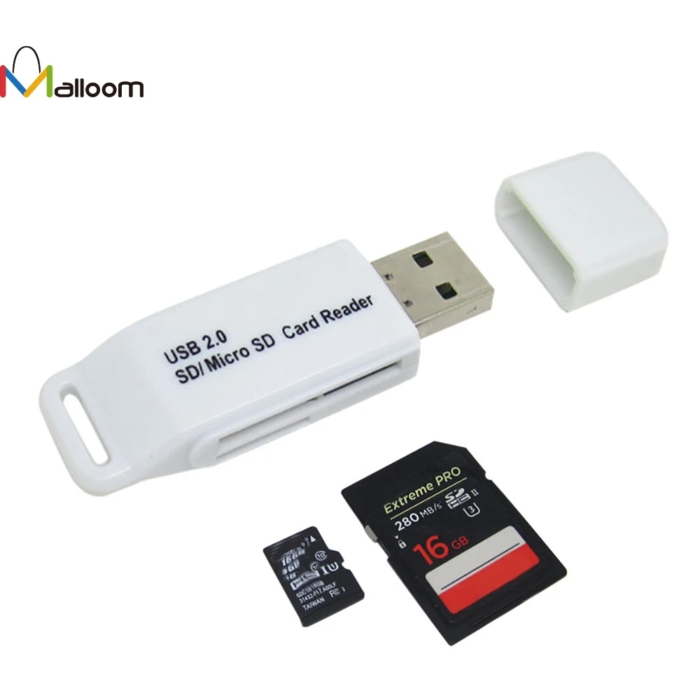 Суперскоростной смарт кардридер Malloom с USB 2 0 Micro SD HC/T Flash компактный для флэш памяти