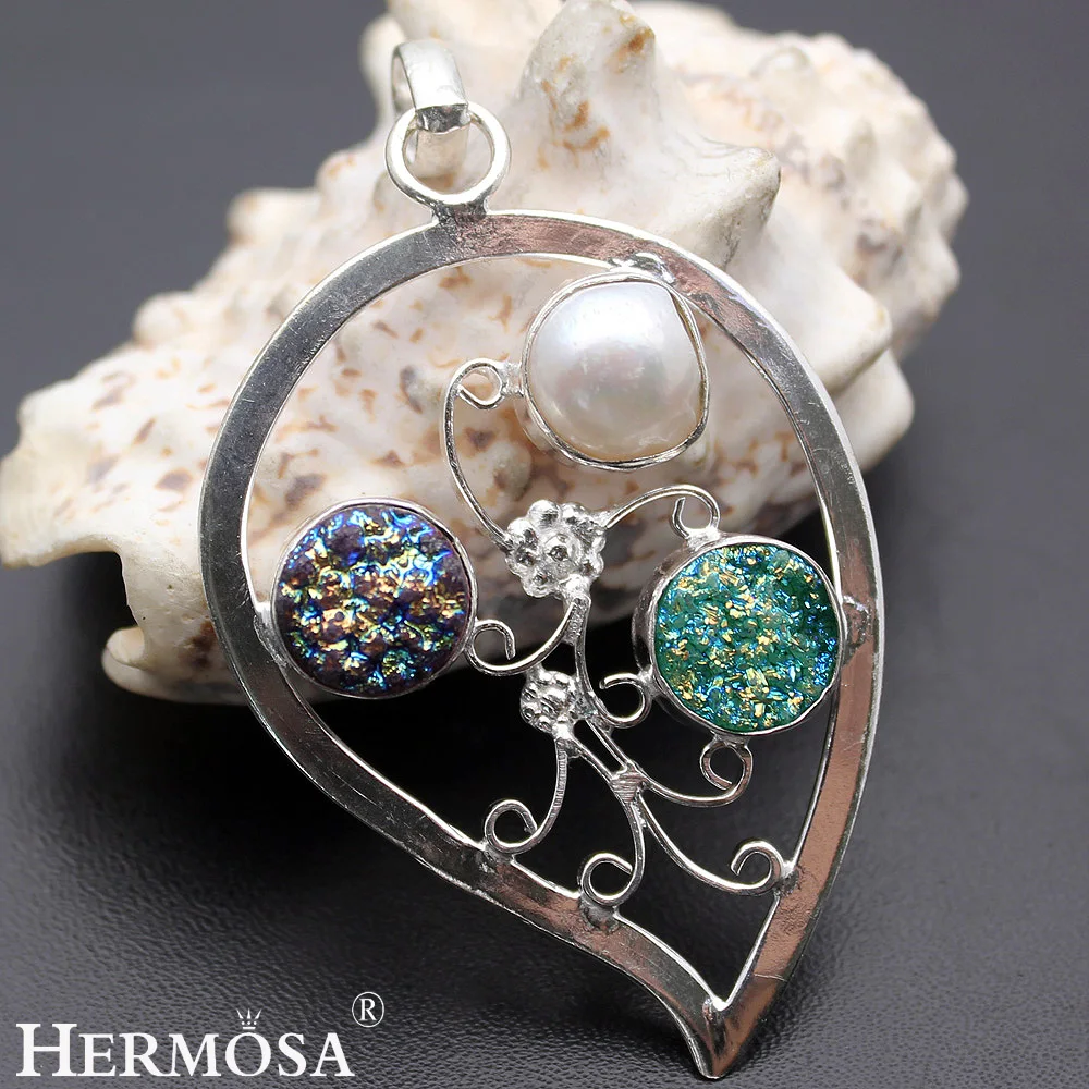 Hermosa ювелирные изделия Уникальные Модные титановые речные жемчужины серебряного
