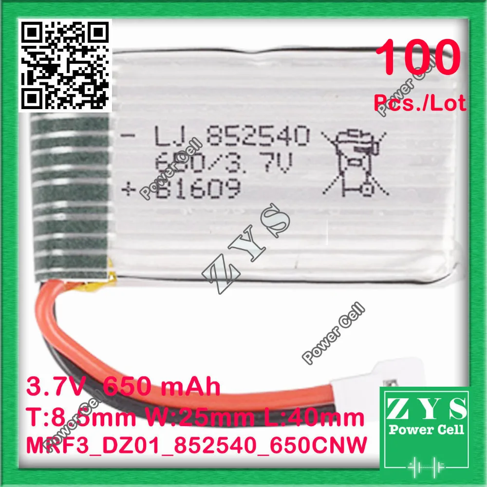 US $908.80 100 pcsLotSafety Packing 2 pin Connector 37V lithium Polymer battery 852540 650mah for UAV UAS Drone Zone mini drone fpv