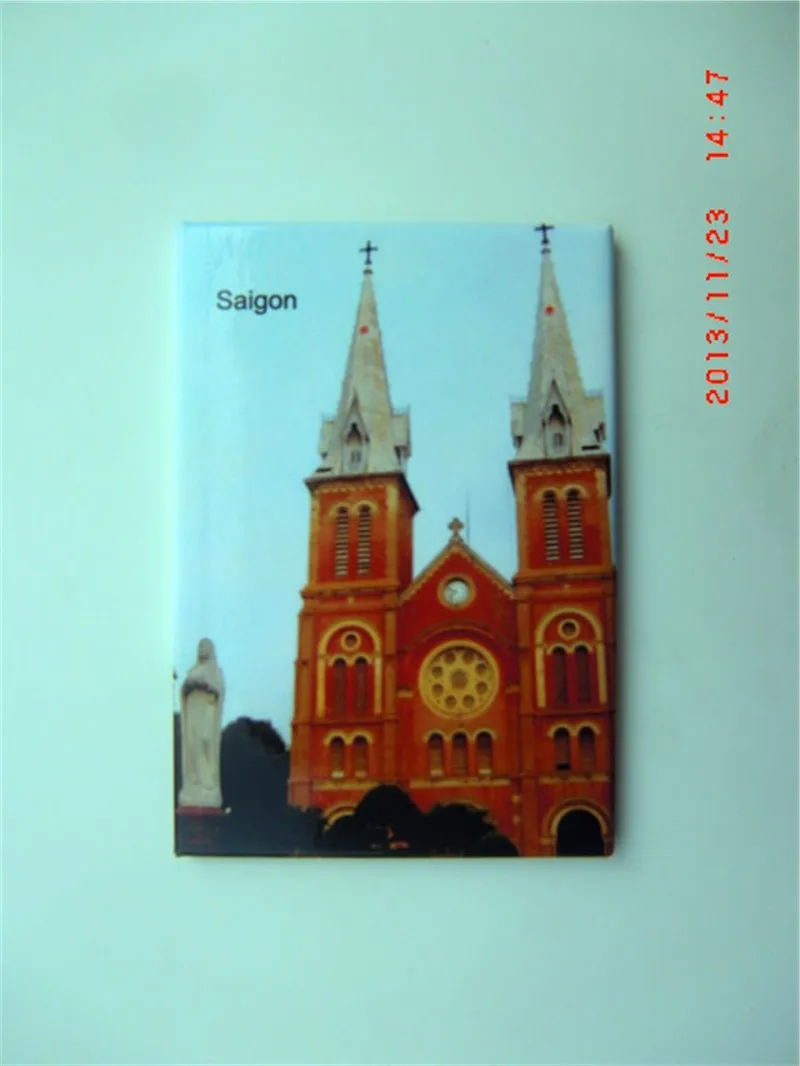 Прямоугольные жесткие магниты Вьетнам Saigon церковь и Hochiminh город прямоугольный