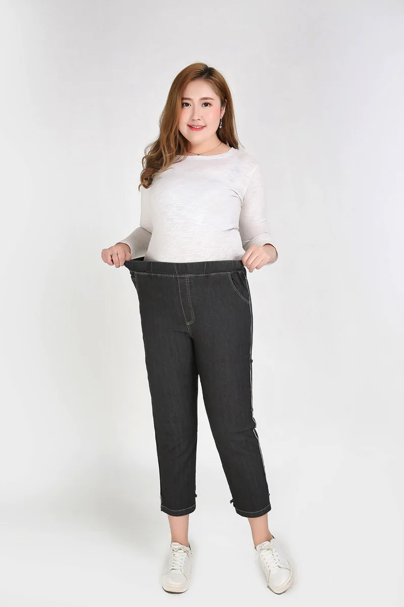 TUHAO офисные женские туфли Жан плюс размеры 9XL 8XL 7XL 6XL эластичный пояс джинсовые узкие джинсы повседневные штаны для женщин Джинс