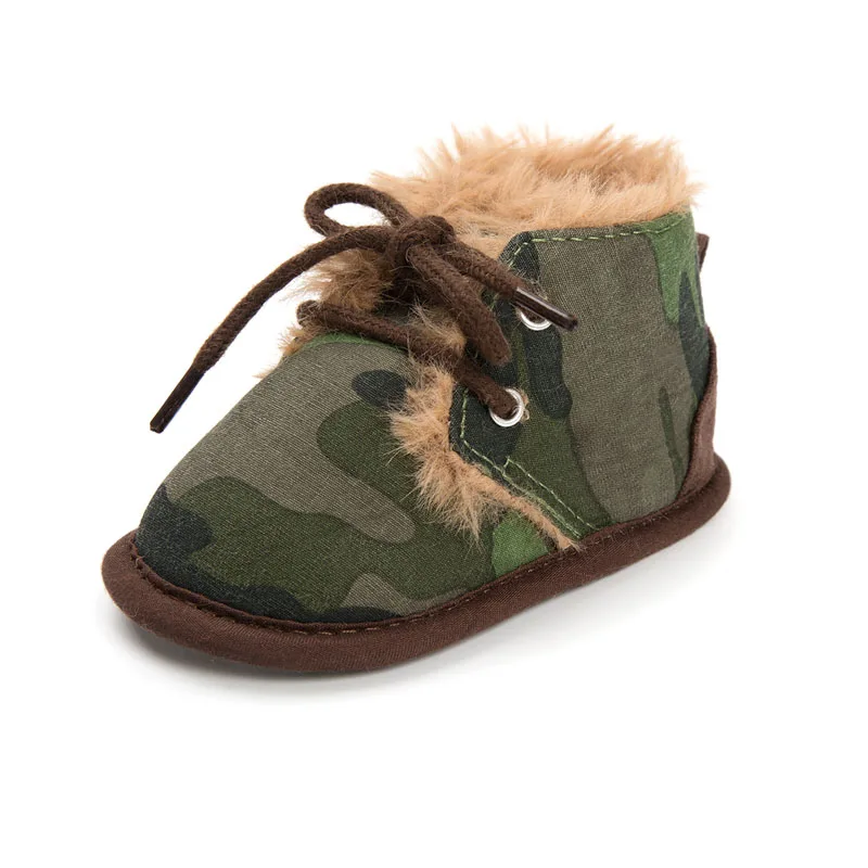 Baby Winter Boots Newborn Infant Toddler Kids First Walkers Warm Girls Boys Soft Sole Anti-Slip Prewalker Baby Shoes Camouflage