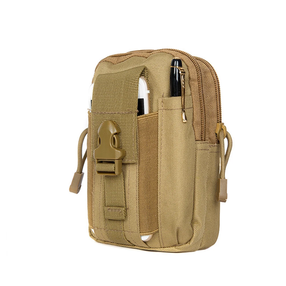 

Mens Outdoor Sport Tactical Molle Waist Bags Waist Pack Purse Mobile Phone Case (Khaki)