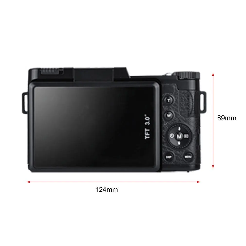 Professional 3.0 Inch LCD Display 1080P Video Digital Camera 4X Zoom 24MP Rotary Screen Selfie Digital Camera Black