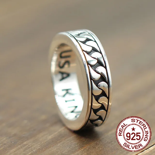925 Pure Vintage Hipster Simple Men And Women Sterling Silver For 925 Pure Vintage Hipster Simple Men And Women Sterling Silver For Old Ring Gift Your Lover