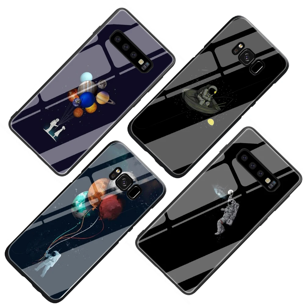 Забавный чехол из закаленного стекла для samsung Galaxy S7 edge S8 9 10 Note 8 9 10 Plus A10 20 30 40 50 60 70
