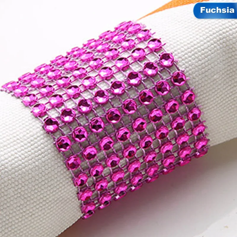 10 шт. Свадебные украшения Bling Diamond Mash кольца для салфеток для вечеринок на день рождения Настольный браслет со стразами 10 цветов - Цвет: RH