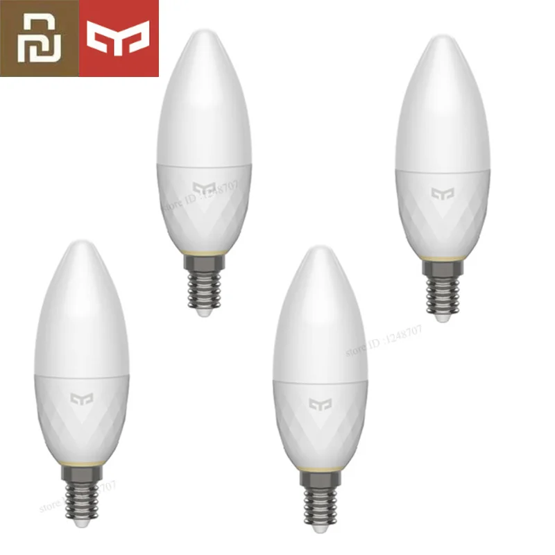 

4pcs Xiaomi Mijia Yeelight Smart Candle Bulb Ssmart E14 Bulb work with Yeelight Hub / Gateway Xiaomi Home APP