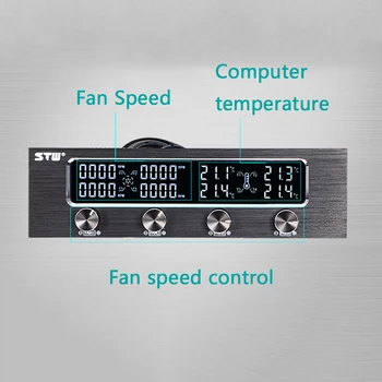 

Sunshine-tipway STW Multi-Function PC CPU 4 Channel Fan Controller Speed Control For CPU Adjuster LCD Cooling Front Panel