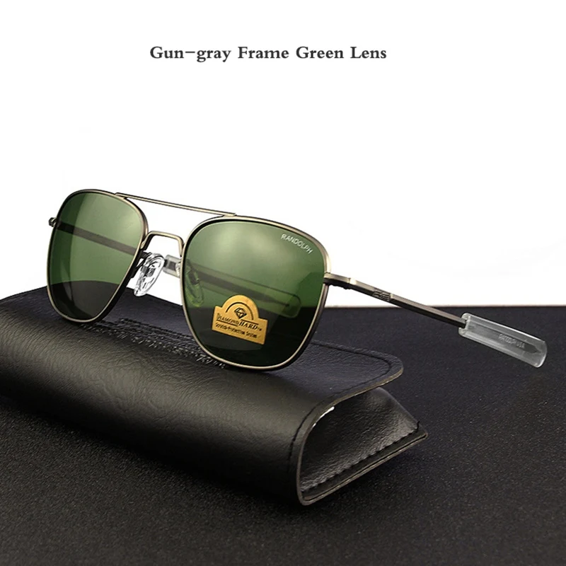 Gun-gray Frame Green Lens