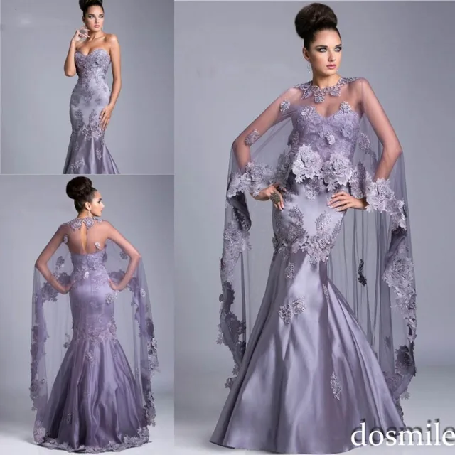 Purple and Silver Satin Dresses