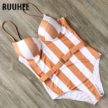 RUUHEE сексуальный сдельный купальник женский боди купальный костюм с пуш-ап винтажный купальный костюм летняя пляжная одежда Монокини