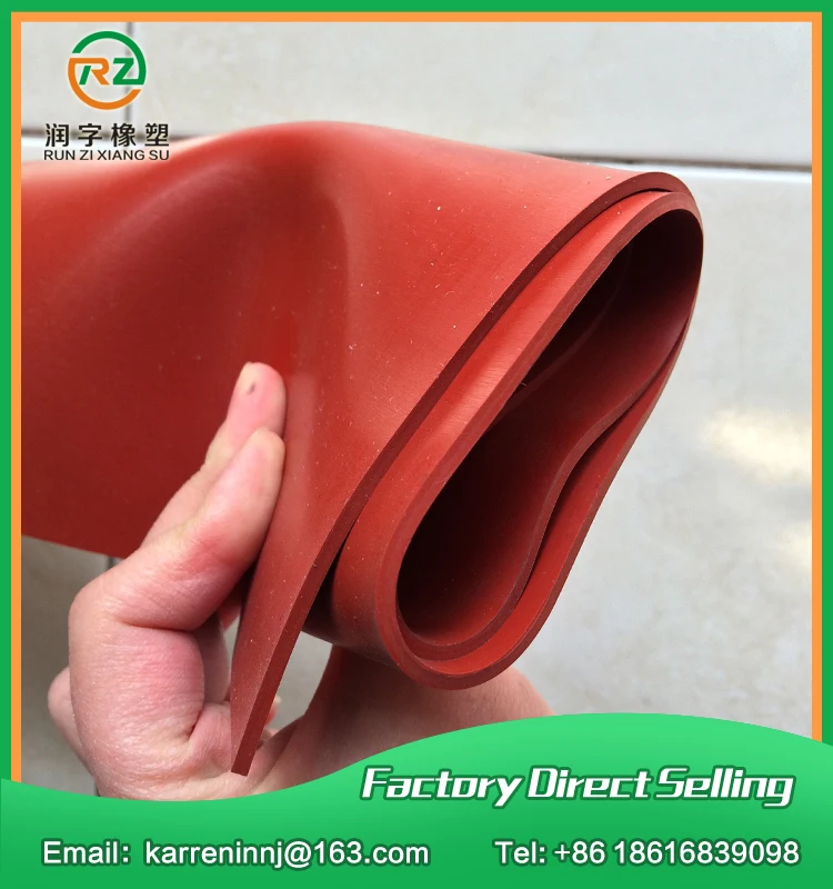 1000x1000mm, 2mm Red Silicone Rubber Sheet High Quality Heat Resist