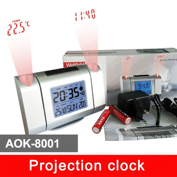 AOK8001LEDDigitalProjectionClockRadioControlledClockDaylight