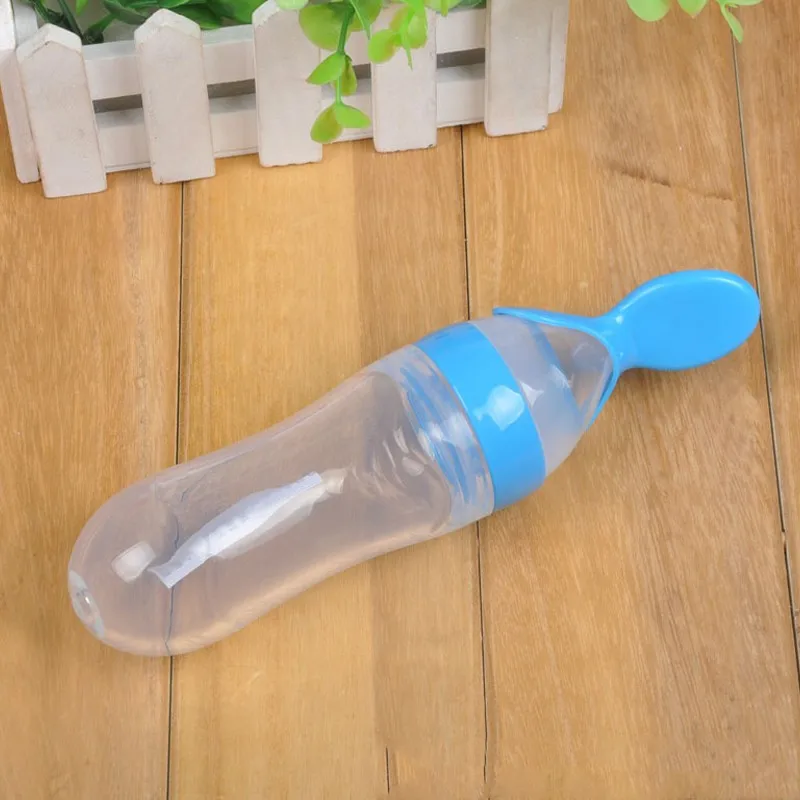 newborn baby feeder training silicone bottle with spoon for kids,extrusion paste food Feeding Utensils alimentacao bebes B0067