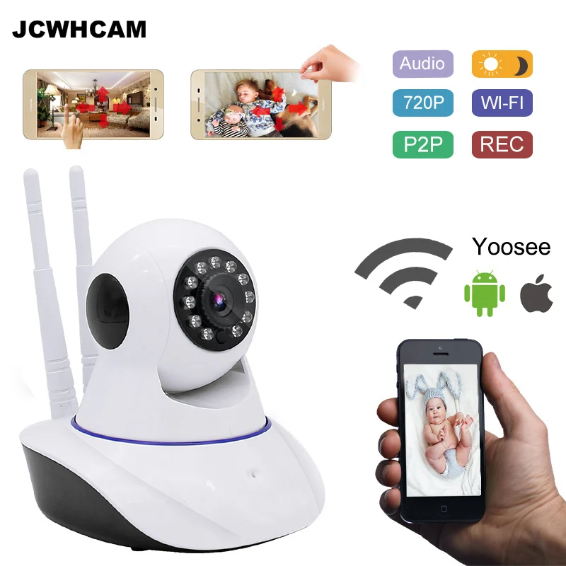 JCWHCAM 720P Сеть безопасности CCTV Wifi домашняя камера наблюдения Беспроводная HD ip ИК