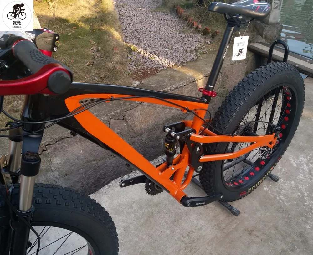 Top Kalosse  26*4.0 tires   24/27/30 speed  snow  mountain bike Soft-tail frame  DH/AM/FR Beach  bike 9