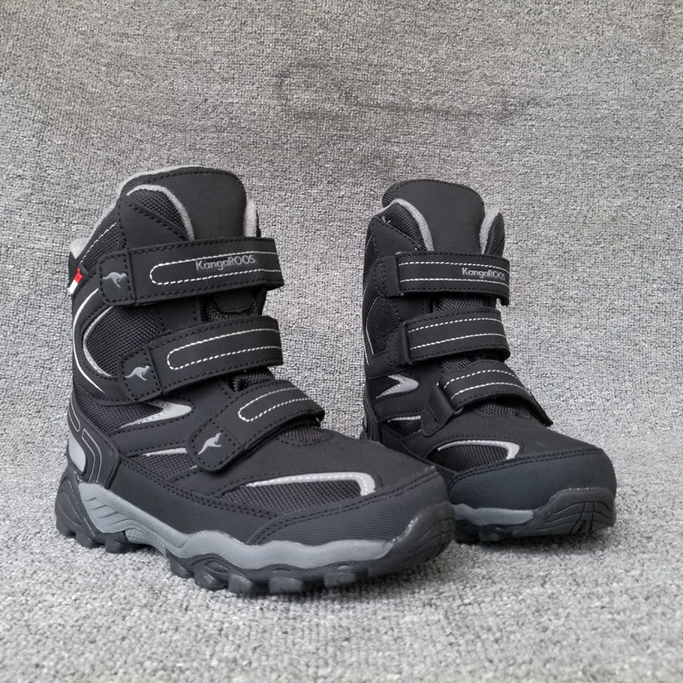 

Winter Waterproof Boys Snow Boots Mid-Calf Children's Shoes Pu Warm Plush Rubber Winter Boots with An-ti Snow Cloth Size 29-38