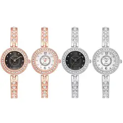 Lvpai Круглый циферблат Кварцевые часы для женщин горный хрусталь тонкий браслет ремешок для наручных часов наручные часы маленький