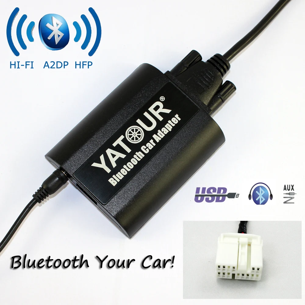 Yatour Bluetooth автомобильный адаптер для Honda Acura 2004-2011 белый штекер YT-BTA USB AUX IN Hi-Fi A2DP