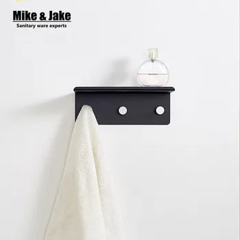 

Space aluminum Bathroom shelf with cloth hook bathroom wall shelf with raw hooks Households Holder M71009