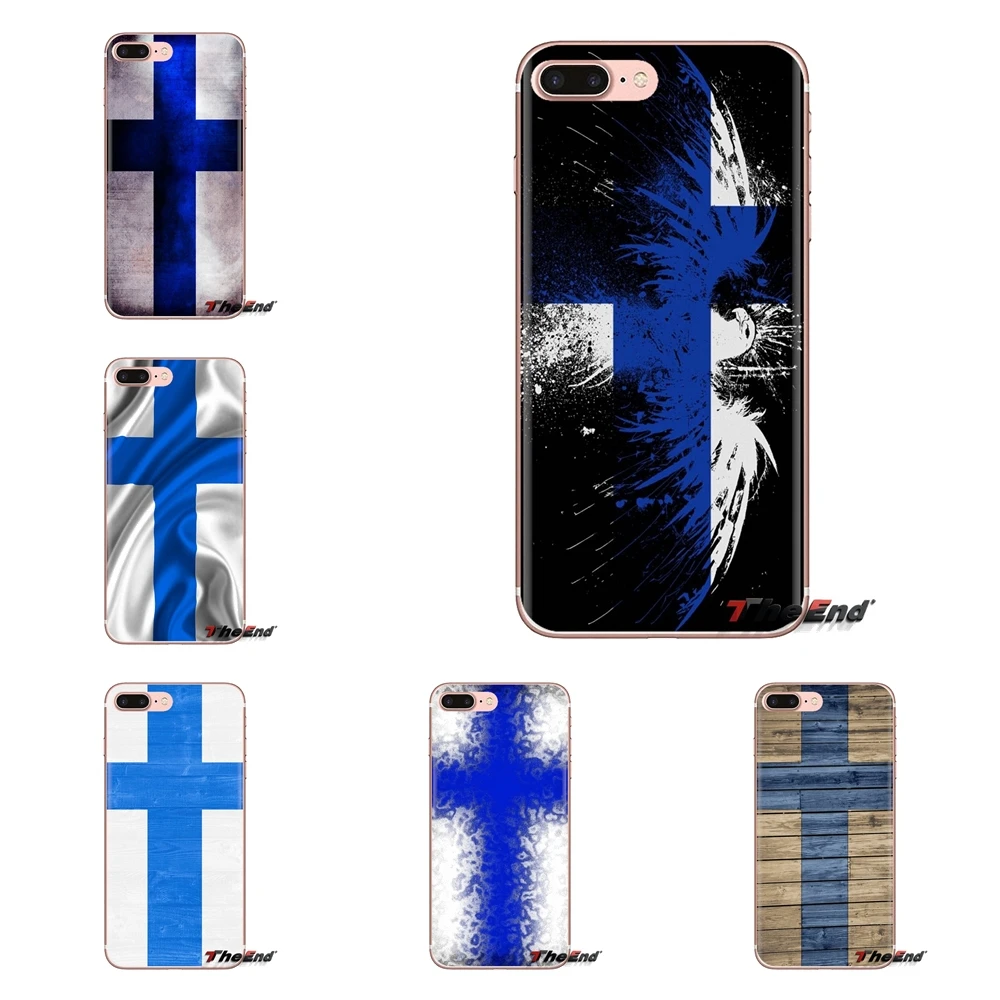 For Samsung Galaxy S3 S4 S5 Mini S6 S7 Edge S8 S9 S10 Plus Note 3 4 5 8 9 Transparent TPU Case Finland flag National Flag Banner |