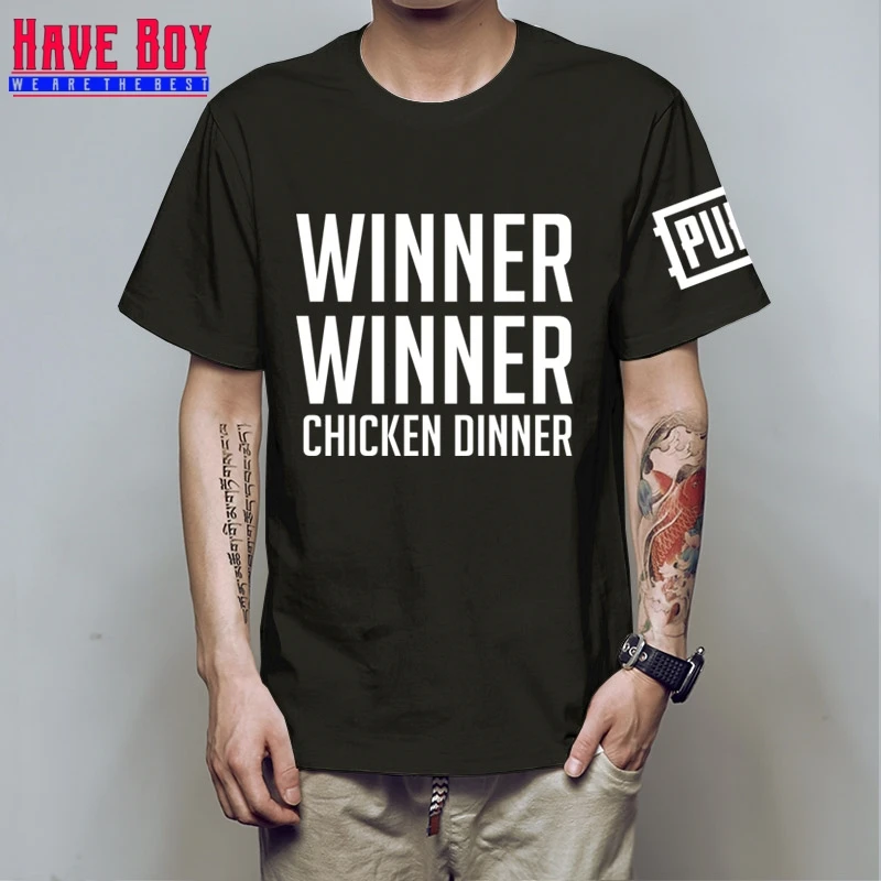 Мир,, футболка для мальчика с героями игры «FPS», «unknown's Battlegrounds», футболка «PUBG Winner», «Куриный Ужин», HB155 - Цвет: black white