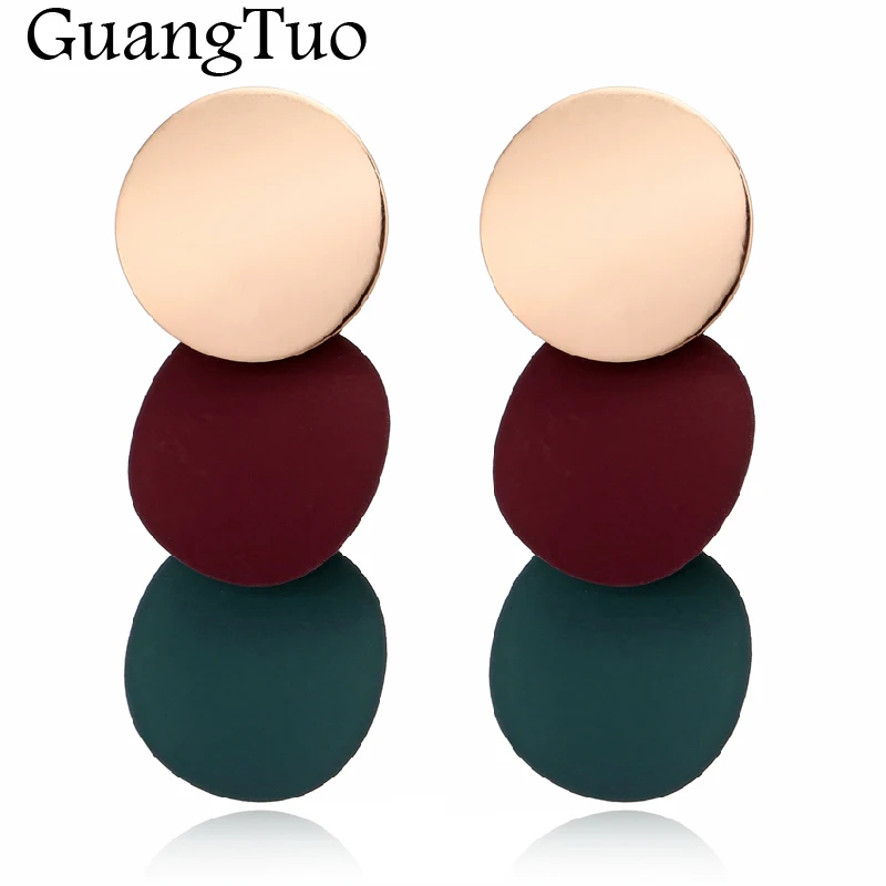 

2018 New Elegant 3 Colors Uneven Round Metal Drop Earrings for Women Geometric Alloy Earrings Fashion Jewelry GIRL Gift EK801