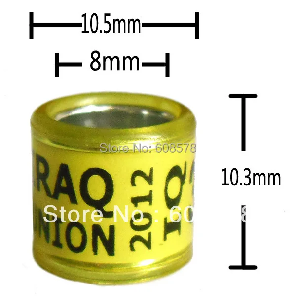 

Yellow color custom pigeon leg ring free shipping