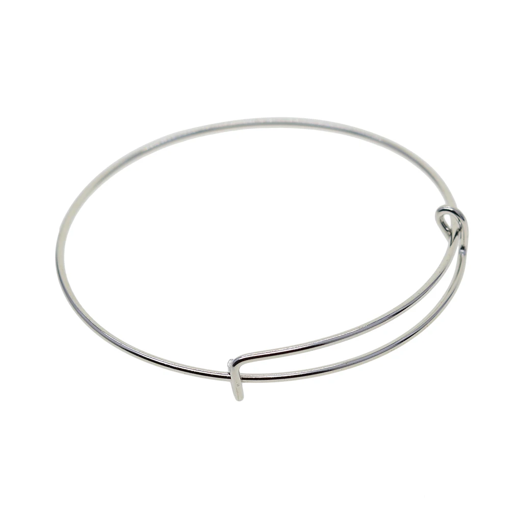 6 Pieces Fashion Wire Brass Metal Expandable Bracelet Base Adjustable Blank Bangle DIY Charm Bracelets & Bangles