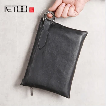 

AETOO Men's leather hand Baotou layer cowhide Wallet
