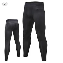 Мужские беговые колготки с карманами на молнии, штаны, Спортивная тренировка бега трусцой влагоотводящие быстросохнущие высокоэластичные брюки, спортивная одежда для фитнеса