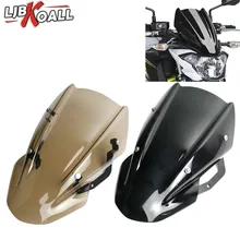 LJBKOALL High Quality ABS Windscreen Windshield Shield Screen with Bracket For Kawasaki Z650 2017 2018 2019 Smoke Brown Color