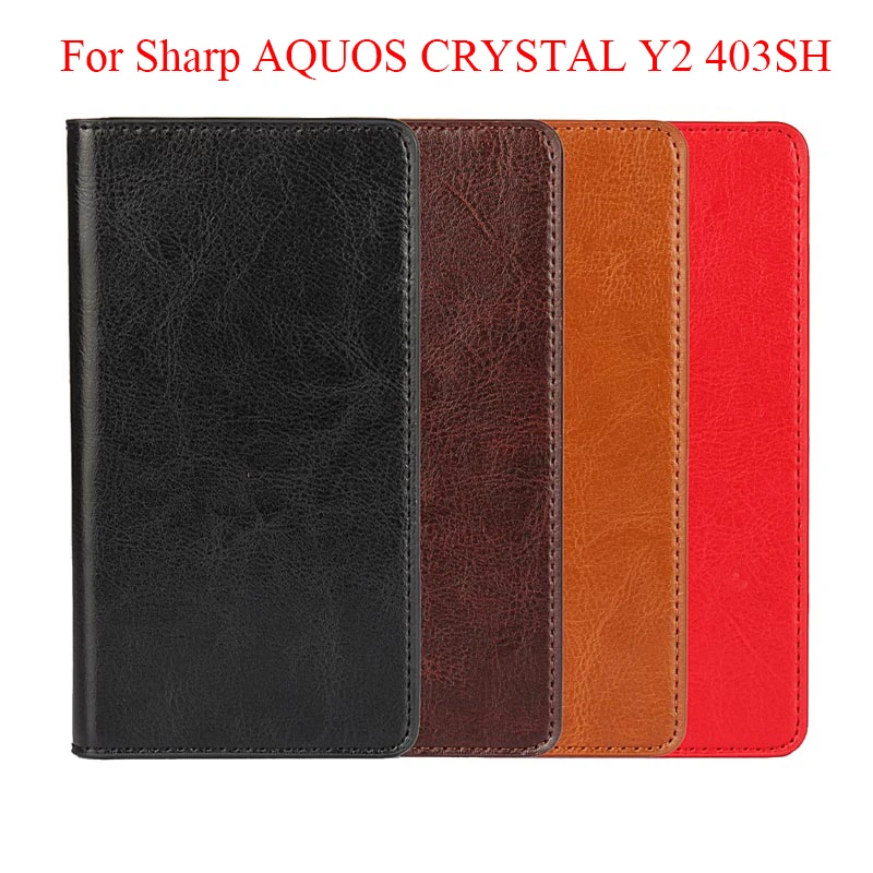For Sharp Aquos Crystal Y2 403sh Real Genuine Leather Wallet Flip Cover Phone Case For Aquos Crystaly2 403sh With Card Slot Capa Wallet Cases Aliexpress